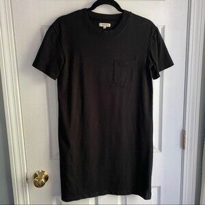 Madewell Tina Solid T-Shirt Dress - black, size XXS